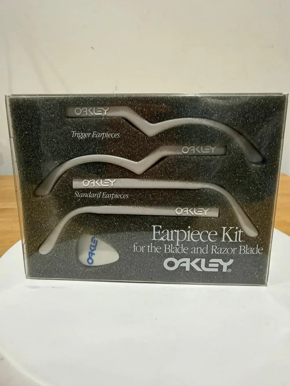 Vintage Oakley Blade & Razor Blade Earpiece Kit light grey NOS